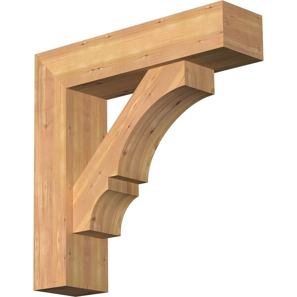 Ekena Millwork Balboa Block Smooth Bracket w/ Offset Brace, Western Red Cedar, 7 1/2"W x 30"D x 30"H BKT0806X30X30BOA05SWR - main